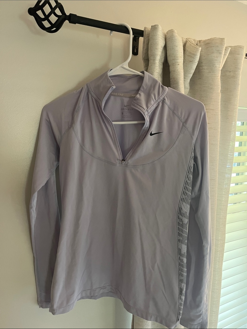 Nike Pro Lavender Dri-FIT Half-Zip Athletic Top